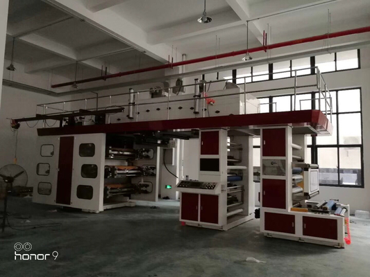 آلة طباعة ملصقات صغيرة CI فليكسو 15kw 6 ألوان أسطوانة مركزية